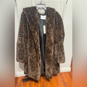 Rebecca Minkoff Brown Leopard Print Coat